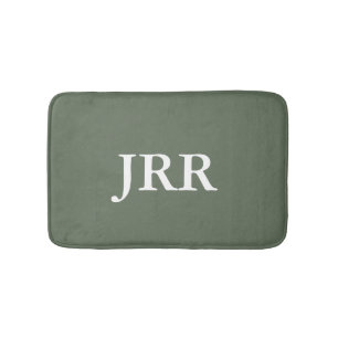 Tapis De Bain Monogramme personnalisé Deep Lichen Green