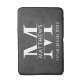 Tapis De Bain Monogramme personnalisé moderne noir et blanc Mat (Devant (Vertical))