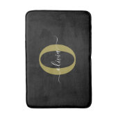 Tapis De Bain Monogramme personnalisé Nom du script Black White  (Devant (Vertical))