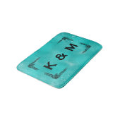 Tapis De Bain Monogramme personnalisé personnalisé Turquoise ver (Angle)