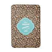 Tapis De Bain Monogramme personnalisé Turquoise et Empreinte de  (Devant (Vertical))