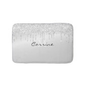 Tapis De Bain Monogramme Platine métallique Parties scintillant  (Devant)