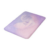 Tapis De Bain Monogramme Purple Pink Gradient Coeur Mat (Angle)