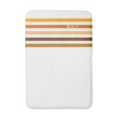 Tapis De Bain Monogramme rayures verticales orange marron clair (Devant (Vertical))