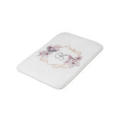 Tapis De Bain Monogramme rose blanc Magnolias Bird Gold Frame (Angle)