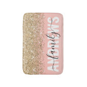 Tapis De Bain Monogramme rose Fille Chic Gold Confetti (Devant (Vertical))