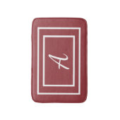 Tapis De Bain Monogramme rouge fille moderne initial (Devant (Vertical))