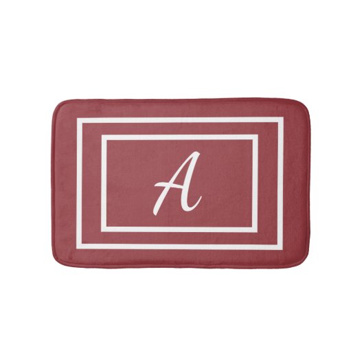 Tapis De Bain Monogramme rouge fille moderne initial (Devant)