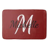Monogramme rouge minimaliste moderne + initial