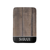 Tapis De Bain Monogramme rustique en bois ferme grange désaffect (Devant (Vertical))
