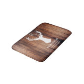 Tapis De Bain Monogramme rustique Nom Deer Antler Wood (Angle)