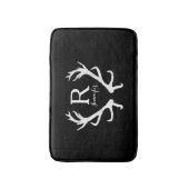 Tapis De Bain Monogramme rustique personnalisé d'andouillers de (Devant (Vertical))
