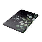 Tapis De Bain Monogramme Sage Green Eucalyptus Feuilles de verdu (Angle)