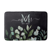 Tapis De Bain Monogramme Sage Green Eucalyptus Feuilles de verdu (Devant)