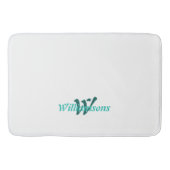 Tapis De Bain Monogramme sarcelle blanc croquant Nom (Devant)