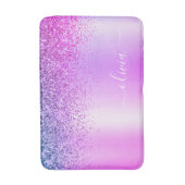 Tapis De Bain Monogramme Script Purple Parties scintillant Nom d (Devant (Vertical))