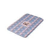 Tapis De Bain Monogramme tendre du motif | de Flamant rose (Angle)