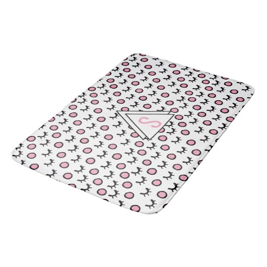 Tapis De Bain Monogramme Triangle Géométrique Moderne à Points l (Angle)