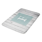 Tapis de bain Monogramme turquoise (Angle)