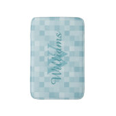 Tapis De Bain Monogramme turquoise bleu mozaïque carreaux motif  (Devant (Vertical))