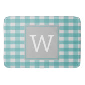 Tapis De Bain Monogramme turquoise Plaid de Buffalo (Devant)