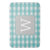 Tapis De Bain Monogramme turquoise Plaid de Buffalo (devant Vertical)