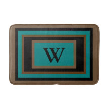 Monogramme Turquoise vert noir Brown géométrique