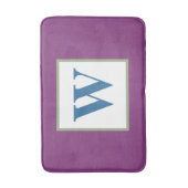 Tapis De Bain Monogramme vert bleu prune (Devant (Vertical))