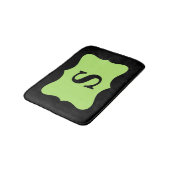 Tapis De Bain Monogramme vert clair noir Accueil initial Décor (Angle)