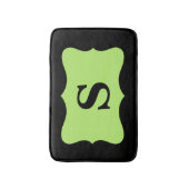 Tapis De Bain Monogramme vert clair noir Accueil initial Décor (Devant (Vertical))