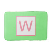 Tapis De Bain Monogramme Vert Menthe Rose Pastel (Devant)