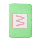 Tapis De Bain Monogramme Vert Menthe Rose Pastel (Devant (Vertical))