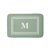 Tapis De Bain Monogramme vert Sage moderne (Devant)
