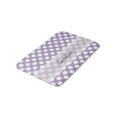 Tapis De Bain Monogramme violet blanc tendance Motif de point Po (Angle)