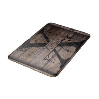 Tapis De Bain Monogramme X Bain initial, Cuisine Mat Cabine Rust