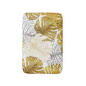 Tapis De Bain Monstera Feuilles : Blanc doré (Devant (Vertical))