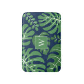 Tapis De Bain Monstera Feuilles Monogramme (Devant (Vertical))