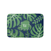 Tapis De Bain Monstera Feuilles Monogramme (Devant)