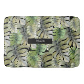 Tapis De Bain Monstère tropicale Palm Pastel Monogrammé (Devant)