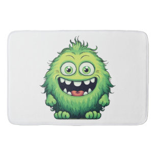 Tapis De Bain Monstre de dessin animé vert mignon souriant