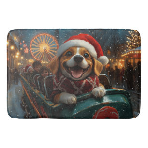 Tapis De Bain Montagnes Russes de Noël Chien Beagle