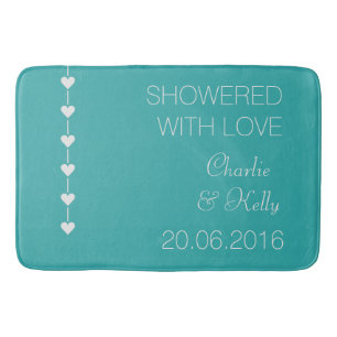 Tapis De Bain MONTRÉ AVEC LOVE texte personnalisé & nattes de ba