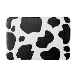 Tapis De Bain Moo Cow Spots Imprimer Black & White Rustic Farm