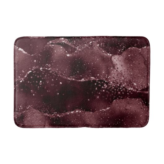 Tapis De Bain Moody Agate | Vin Bordeaux Sangria Merlot Maroon (Devant)