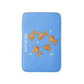 Tapis De Bain Morceau de poisson rouge orange mignon sur dessin (Devant (Vertical))