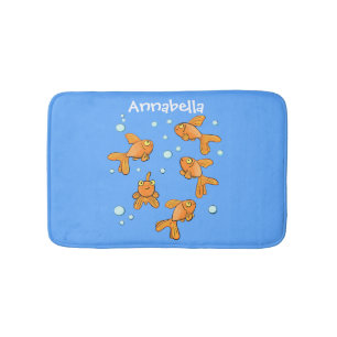 Tapis De Bain Morceau de poisson rouge orange mignon sur dessin