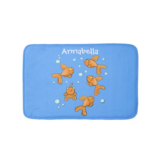 Tapis De Bain Morceau de poisson rouge orange mignon sur dessin (Devant)