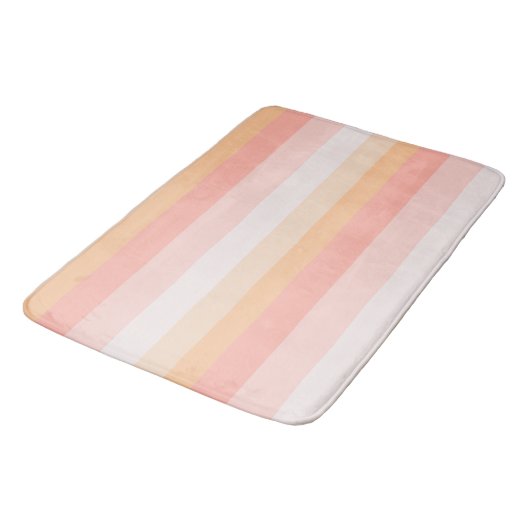 Tapis De Bain Morning Dew rayures rose et jaune (Angle)