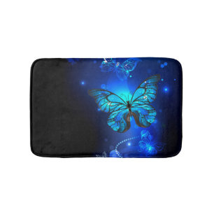 Tapis De Bain Morpho Butterfly in the Dark Background