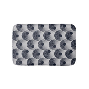 Tapis De Bain Mosaïque argent-noir : texture des anneaux concent